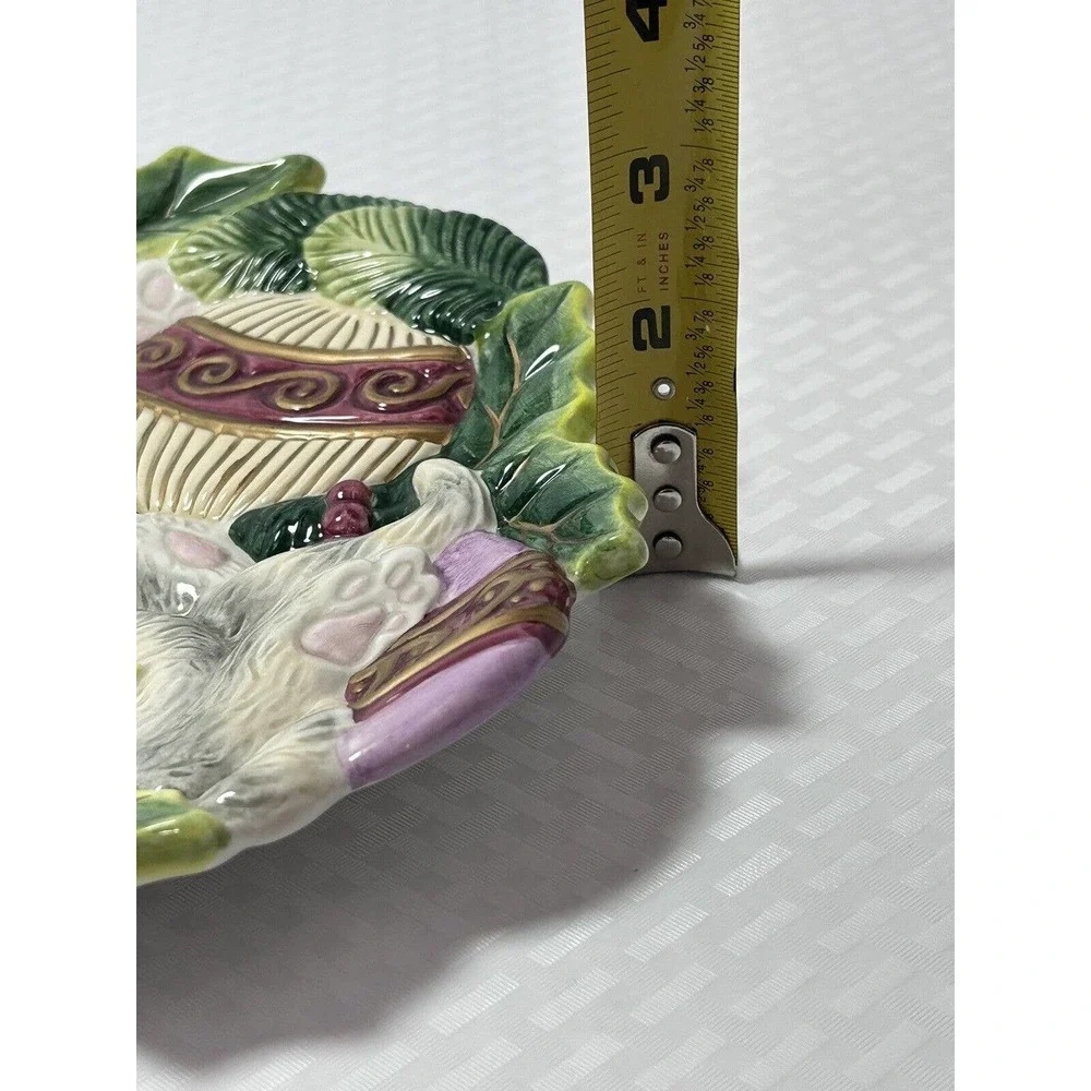 Fitz & Floyd Essentials Kristmas Kitty Cat Canape Plate Cookie Dish‎ Wall Decor